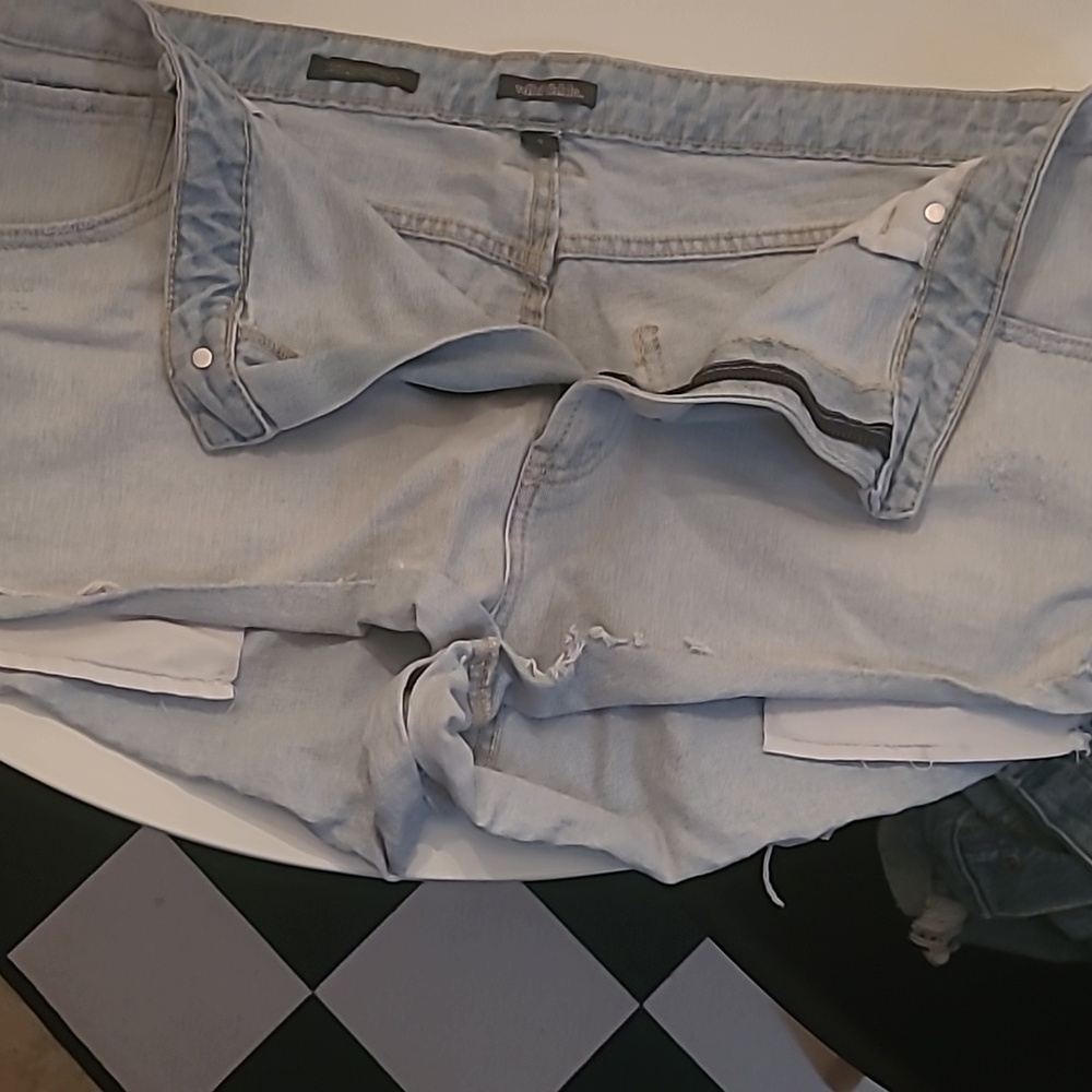 Lightly Distressed Jean Shorts